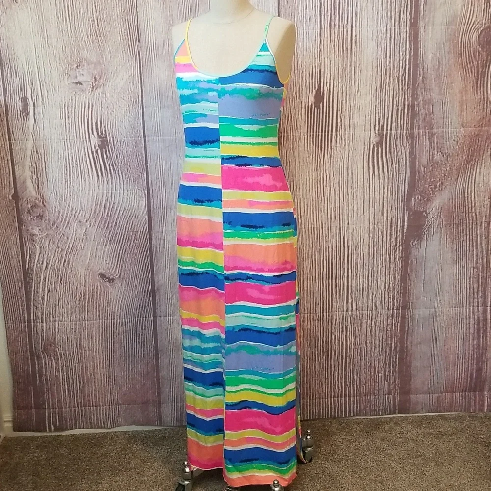 Lilly Pulitzer Gigi Neon Rainbow Maxi Dress - Picture 3 of 8
